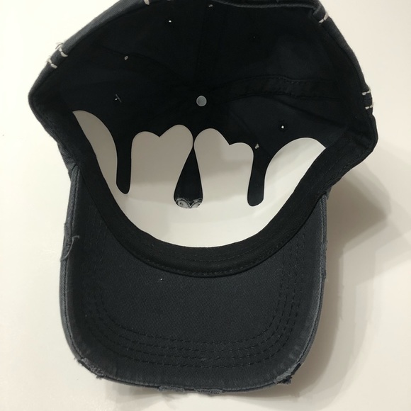 Womens distressed butterfly baseball cap - Picture 5 of 6